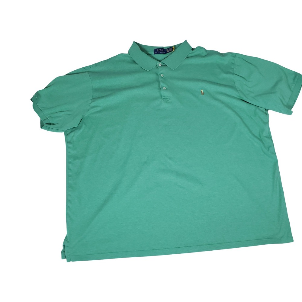 Polo Ralph Lauren Mens 3XLT Green Heather Short Sleeve Cotton Polo Shirt